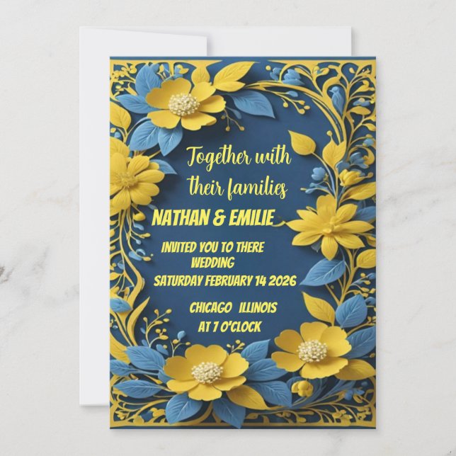 Elegant golden wedding invitation  (Front)