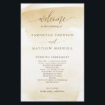 Elegant  Golden Yellow Watercolor Wedding Program<br><div class="desc">Elegant golden yellow watercolor Wedding program with beautiful modern hand written calligraphy in golden hues. Simple and modern style. Ability to make text changes and adjustments by selecting customise further. Front with wedding ceremony details, back with wedding party names and thank you message for your guests. Background with golden yellow...</div>