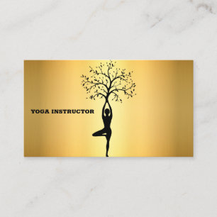 Elegant golden yoga business card for you business