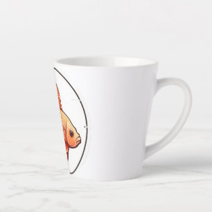 Elegant Goldfish Illustration Ceramic Latte Mug