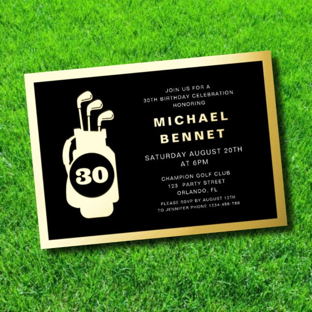 Elegant Golf 30th Birthday (Elegant Golf 30th Birthday Foil Invitation
)