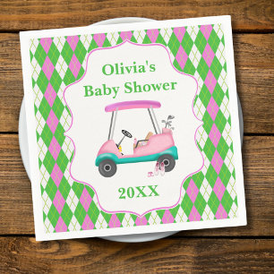 Elegant Golf Cart Ready For Baby Shower Napkin