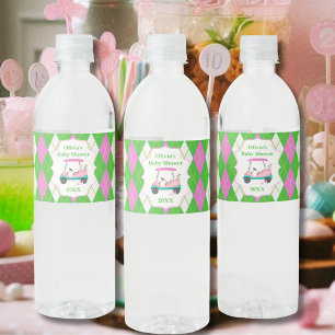 Elegant Golf Cart Ready For Baby Shower Water Bottle Label