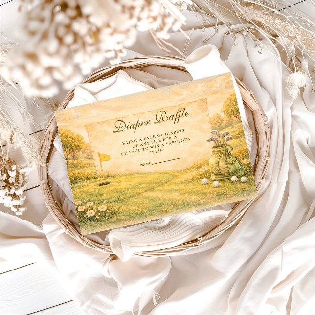 Elegant Golf Club Diapper Raffle Enclosure Card (Creator Uploaded)