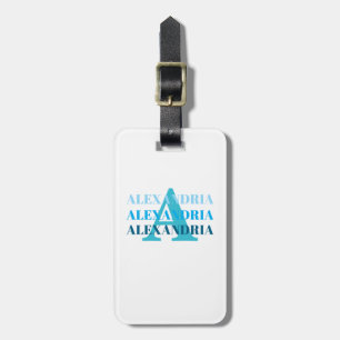 Elegant Golf Club Monogram Name Blue Luggage Tag