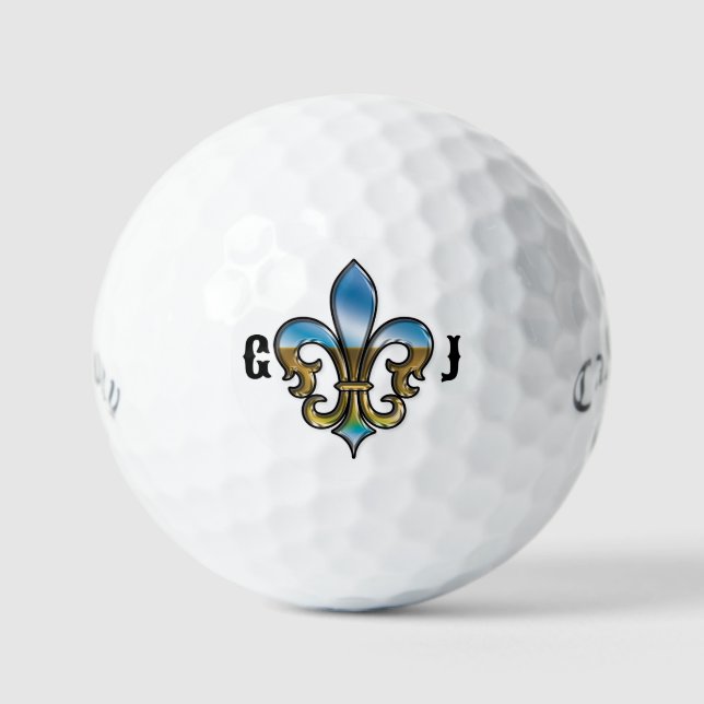 Elegant Golf Fleur De Lis Design Balls (Front)