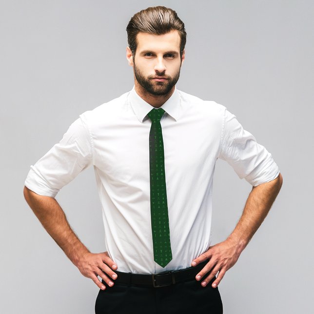 Elegant Golf Icons Pattern Neck Tie (Creator Uploaded)