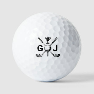 Elegant Golf Monogram Design Balls