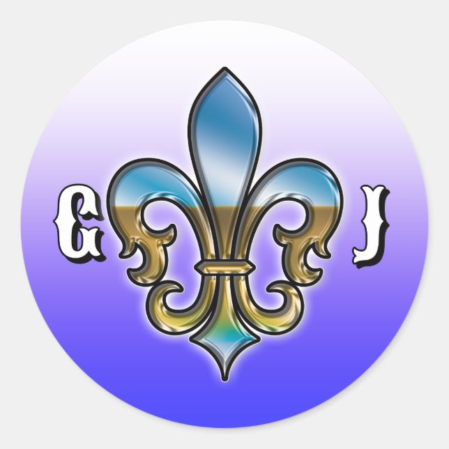 Elegant Golf Monogram Design Classic Round Sticker (Front)