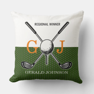 Elegant Golf Monogram Design Cushion