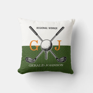 Elegant Golf Monogram Design Cushion