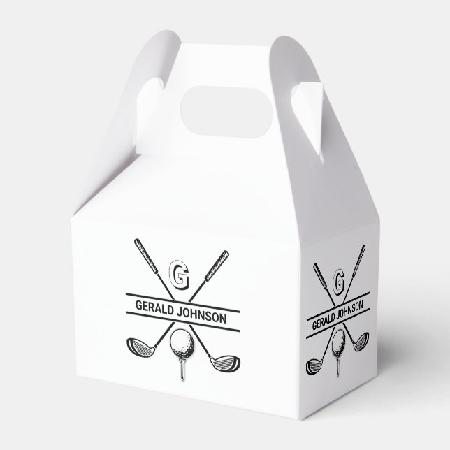 Elegant Golf Monogram Design Favour Box (Front Side)