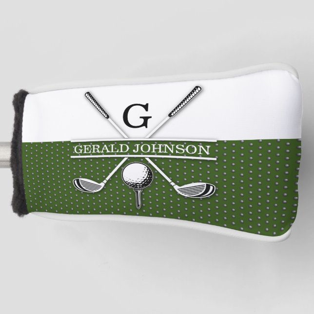 Elegant Golf Monogram Design Golf Head Cover (Front)