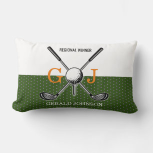 Elegant Golf Monogram Design Lumbar Cushion