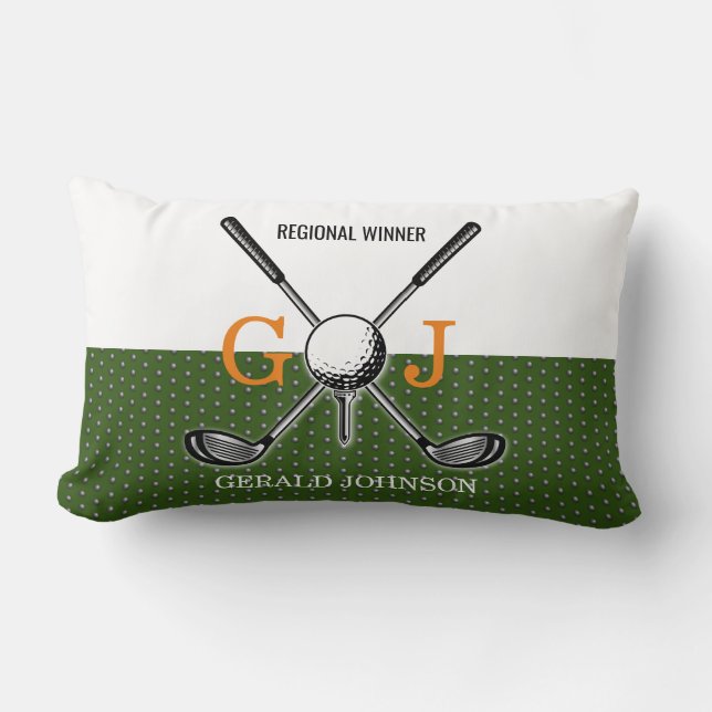 Elegant Golf Monogram Design Lumbar Cushion (Front)