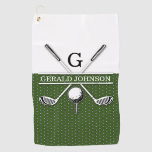 Elegant Golf Monogram Design Towel