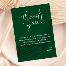 Elegant Golf Theme Appreciation Thank You Card