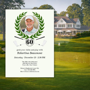 Elegant Golf Theme Player Experience 60th birthday Invitation