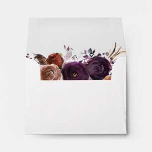 Elegant Gorgeous Purple Floral RSVP Wedding Envelope