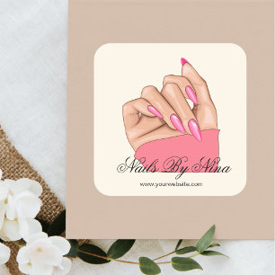 Elegant Got Pink Nail Artist Manicurist  Square Sticker