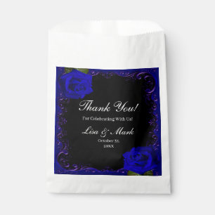 Elegant Goth Blue Roses Favour Bags