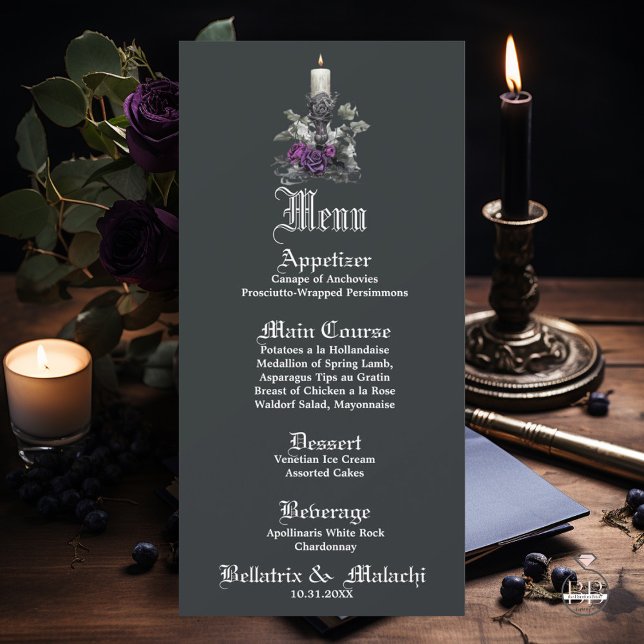 Elegant Goth Deep Amethyst Purple Rose Candle (Creator Uploaded)