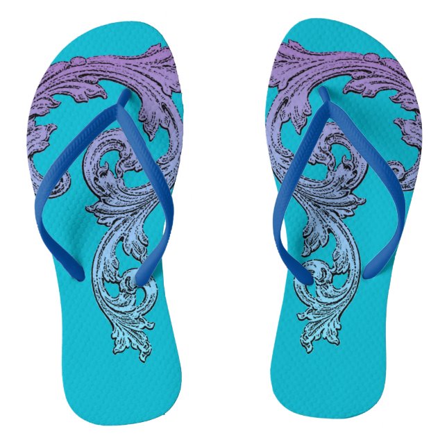Elegant Goth Design Flip Flops (Footbed)