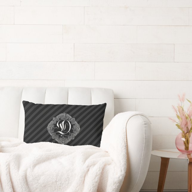 Elegant Goth Initial D Lumbar Cushion (Couch)