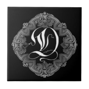 Elegant Goth Initial D Tile