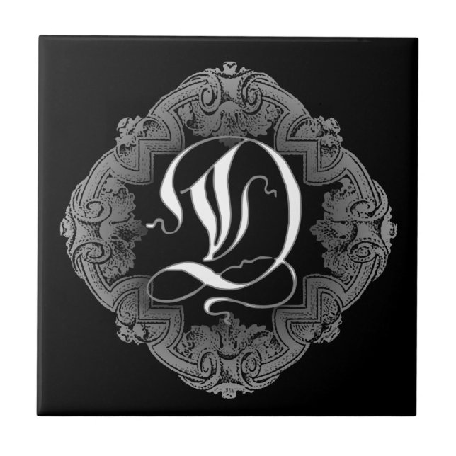 Elegant Goth Initial D Tile (Front)