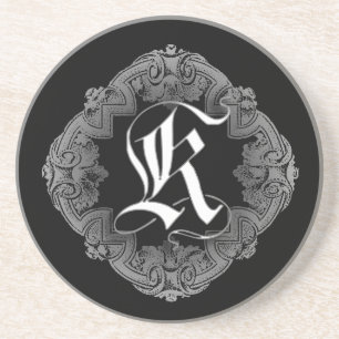 Elegant Goth Initial K Coaster