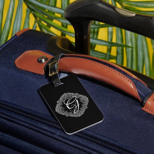 Elegant Goth Initial Luggage Tag (Front Insitu 1)