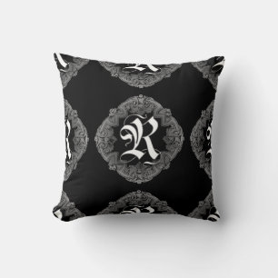 Elegant Goth Initial R Cushion