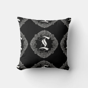 Elegant Goth Initial T Cushion