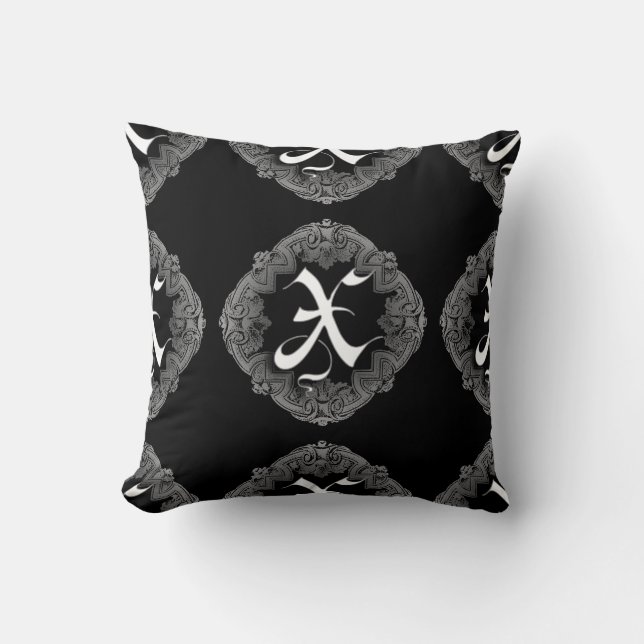 Elegant Goth Initial X Cushion (Front)
