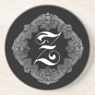 Elegant Goth Initial Z Coaster