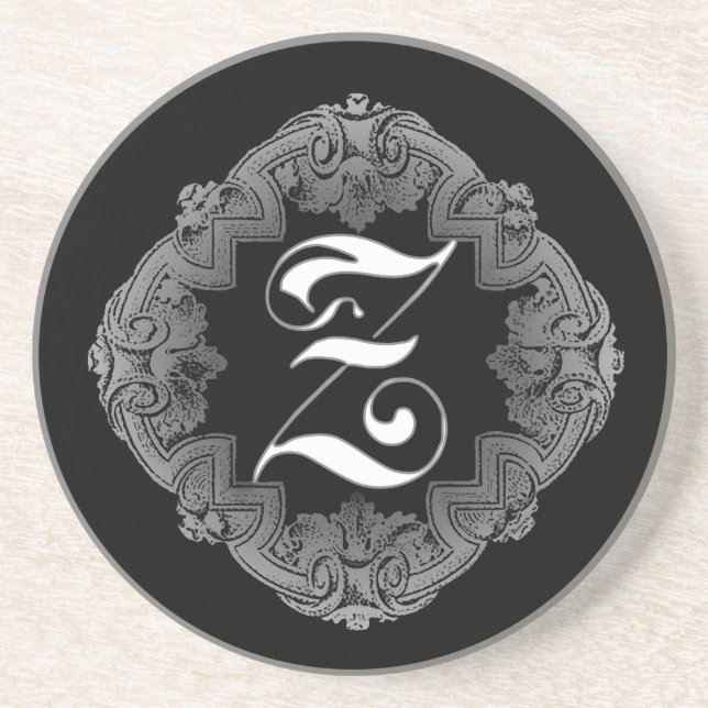 Elegant Goth Initial Z Coaster (Front)