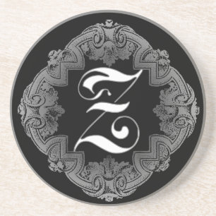 Elegant Goth Initial Z Coaster