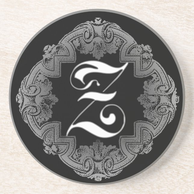 Elegant Goth Initial Z Coaster (Front)