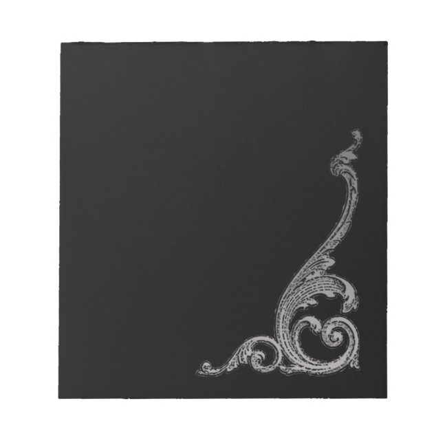 Elegant Goth Swirl Design Notepad (Front)