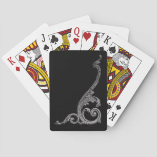Elegant Goth Swirl Design Playing Cards