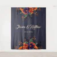 Elegant Gothic 3D Floral Wedding Backdrop