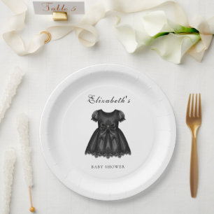 Elegant Gothic Baby Shower Paper Plate