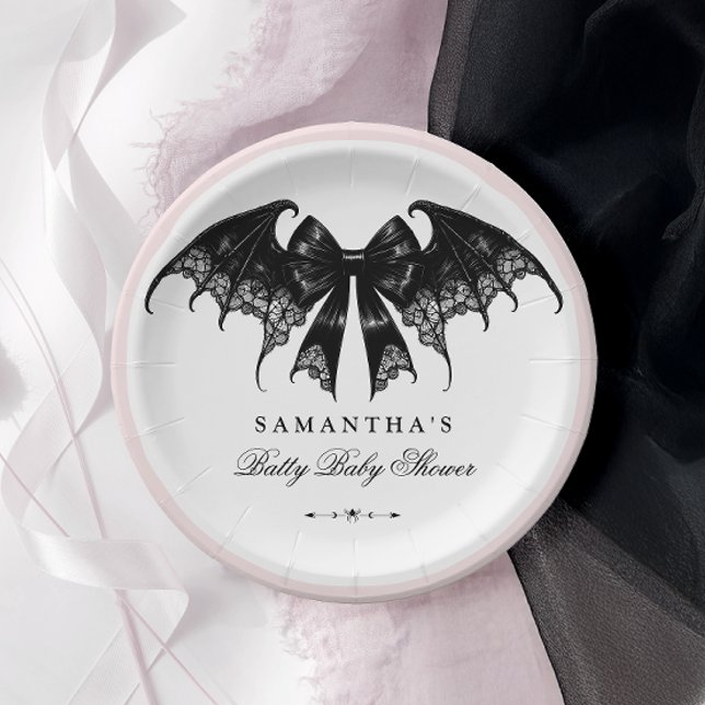 Elegant Gothic Baby Shower Paper Plate (Creator Uploaded)