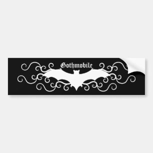Elegant Gothic bat and swirls goth mobile Bumper Sticker