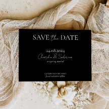Elegant Gothic Black Save the Date Invitation