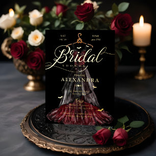 Elegant Gothic Black Wedding Dress Bridal Shower