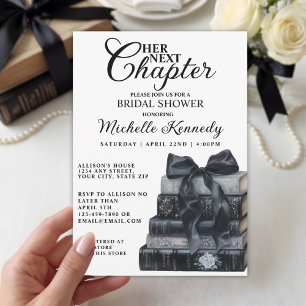 Elegant Gothic Book Themed Bridal Shower  Invitation