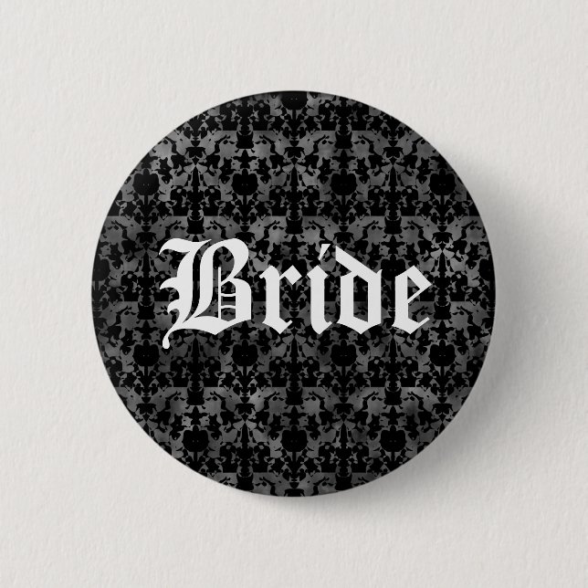 Elegant gothic bride 6 cm round badge (Front)