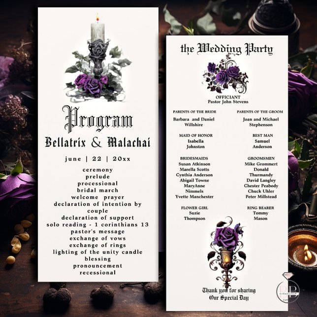 Elegant Gothic Candle Deep Amethyst Purple Rose (Creator Uploaded)